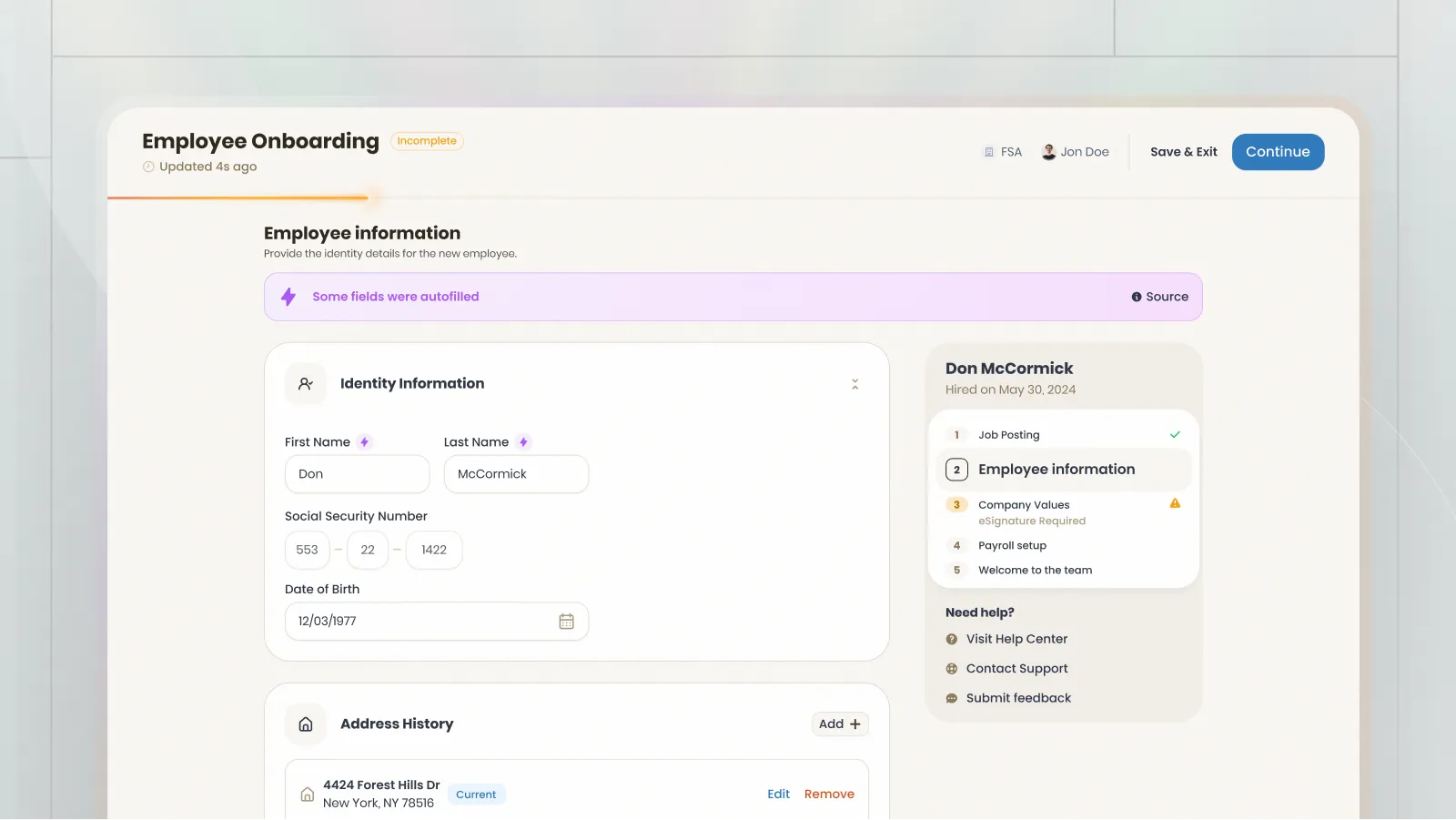 Complex, interactive multi-step financial services application form UI