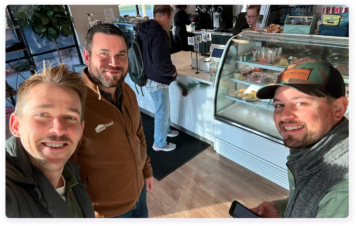 Joe, Chris, and Matt headed to an onsite with a client
